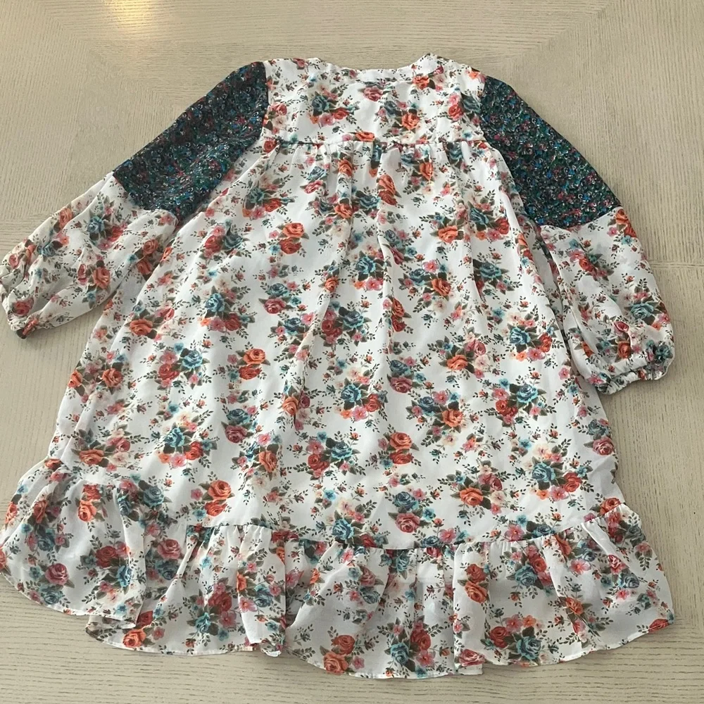 Bonnie Jean Floral Button Dress Size 6X